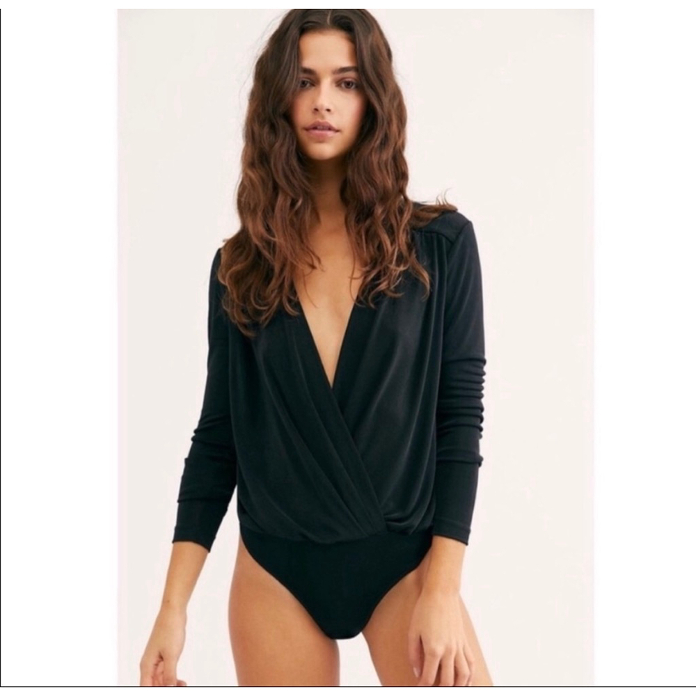 Abercrombie Fitch Black Long Sleeve Bodysuit Small